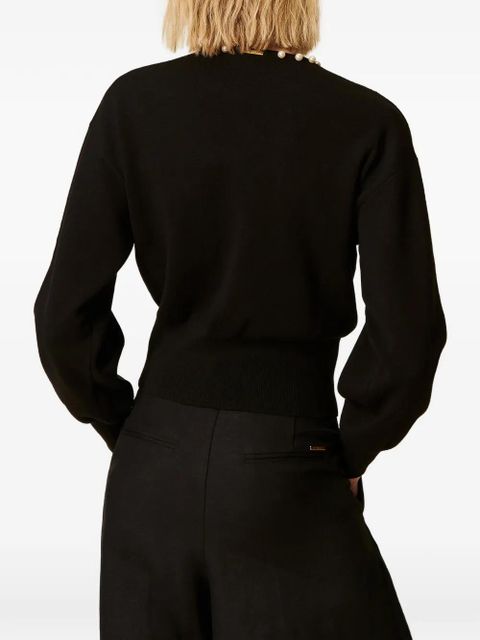 TWINSET pearl-embellished cardigan - Black