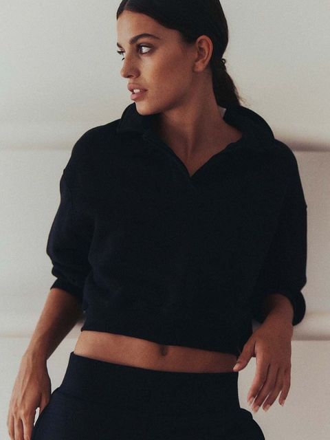 MUUV. bluza bawełniana FIN COTTON kolor czarny gładka - zdjęcie produktu nr 2