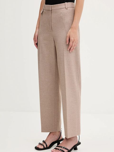 HUGO spodnie damskie kolor brązowy proste high waist 50542692 - zdjęcie produktu nr 1