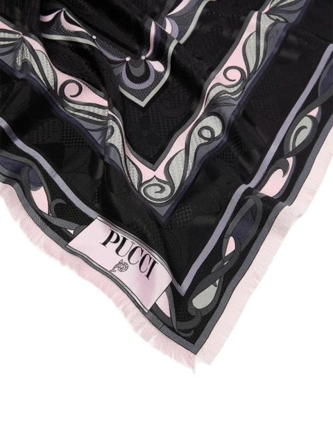 PUCCI mixed-prints jacquard scarf - Black - zdjęcie produktu nr 2