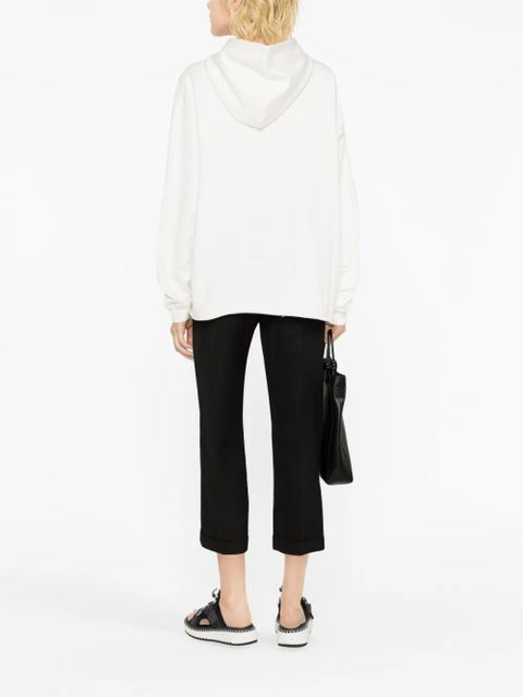 Marni logo-print cotton hoodie - White