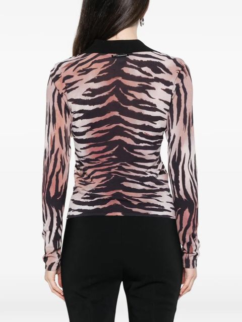 PINKO tiger-print V-neck T-shirt - Neutrals
