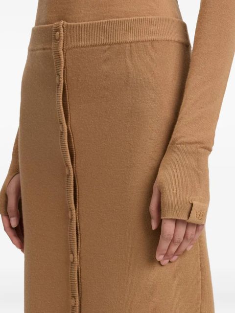 Victoria Beckham Button Detail midi skirt - Brown