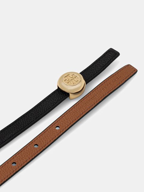 Tory Burch pasek skórzany dwustronny Romy Reversible damski kolor czarny 175052-002