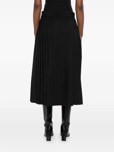 Sportmax belted pleated midi skirt - Black