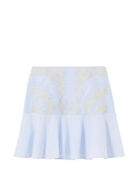 Claudie Pierlot embroidered striped-pattern A-line skirt - Blue - zdjęcie produktu nr 1