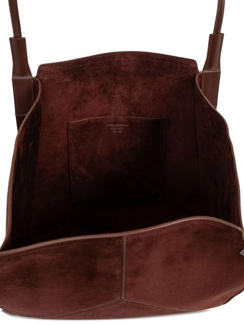 Victoria Beckham logo-detail leather tote bag - Brown