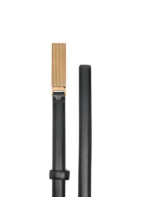 KHAITE Empire antique-gold-hardware belt - Black