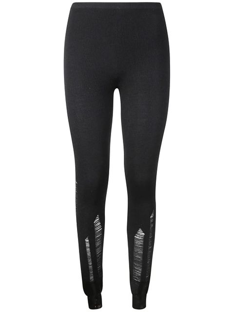 MM6 Maison Margiela ripped detailing leggings - Black - zdjęcie produktu nr 1