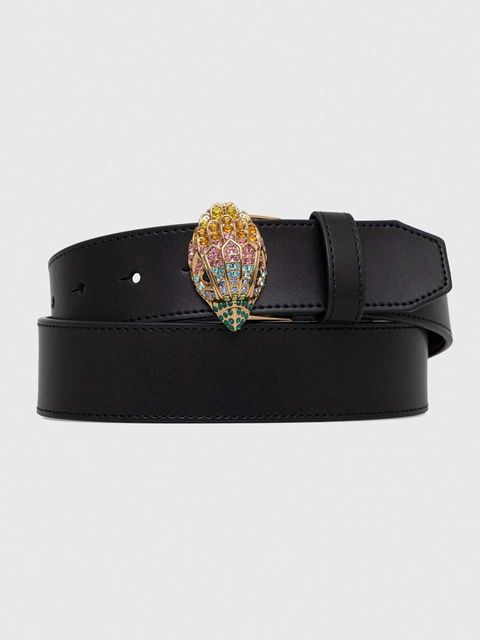 Kurt Geiger London pasek skórzany damski kolor czarny - zdjęcie produktu nr 1