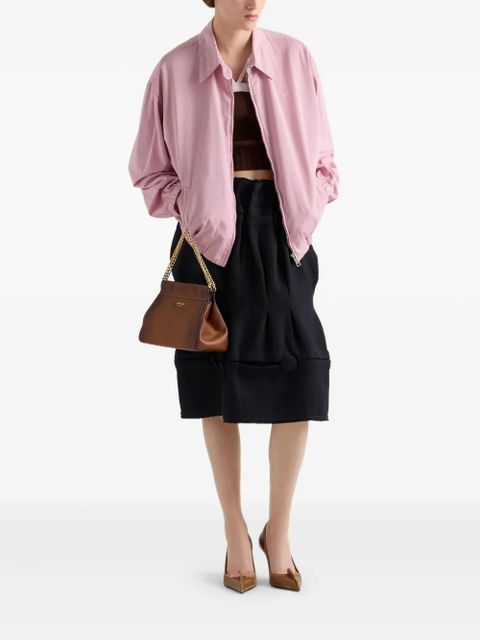 Prada chevron-pattern wool skirt - Blue - zdjęcie produktu nr 2