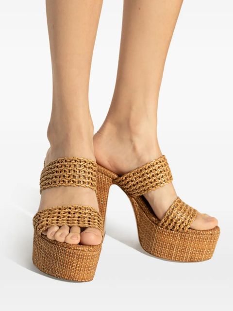 Casadei 120mm woven-platform sandals - Neutrals