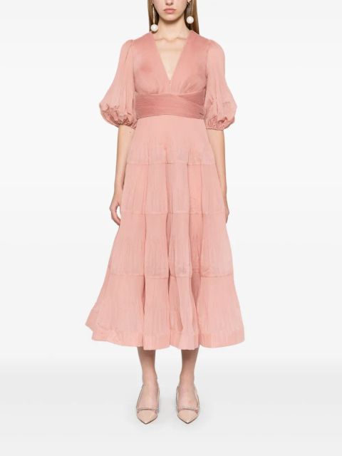 ZIMMERMANN pleated midi dress - Pink