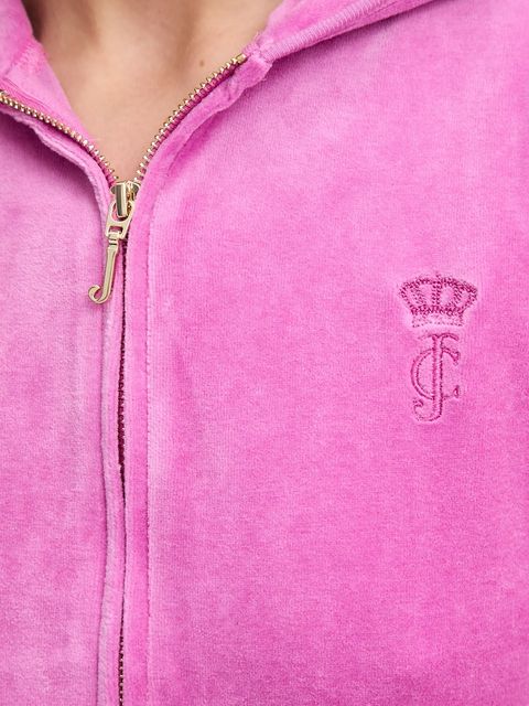 Juicy Couture bluza HERITAGE ROBYN HOODIE damska kolor różowy z kapturem z aplikacją JCSEBJ007G - zdjęcie produktu nr 2