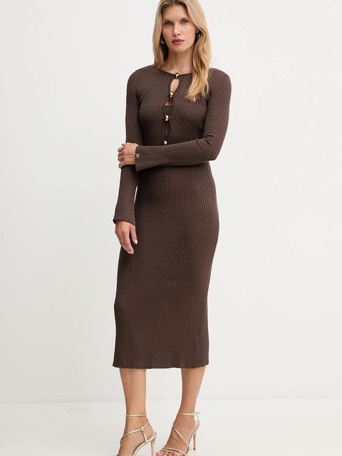 Marciano by Guess sukienka AGATHE kolor brązowy maxi dopasowana 5BGK55 5891Z - zdjęcie produktu nr 2