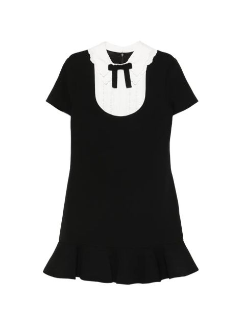 Self-Portrait ruffled bow-embellishment mini dress - Black - zdjęcie produktu nr 1