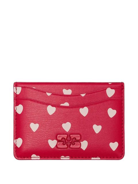 GANNI heart-print card holder - Red - zdjęcie produktu nr 1