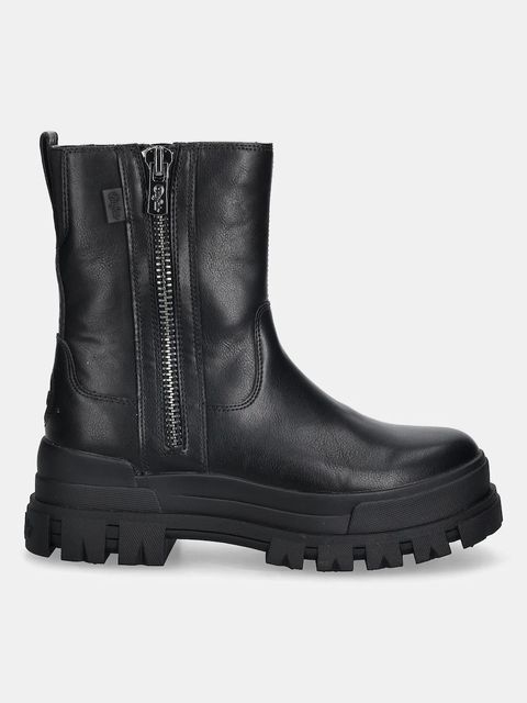 Buffalo botki Aspha Bootie Zip damskie kolor czarny na platformie lekko ocieplone 1270125-BLK - zdjęcie produktu nr 2