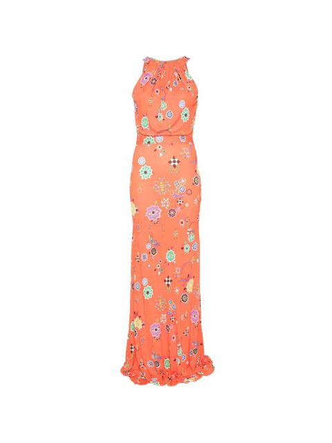 PUCCI floral-print halterneck maxi dress - Orange - zdjęcie produktu nr 1