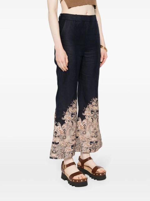 ZIMMERMANN Natura high-waist flared trousers - Blue