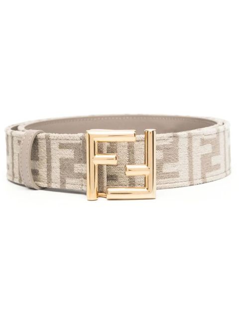 FENDI FF-monogram leather belt - Neutrals - zdjęcie produktu nr 1