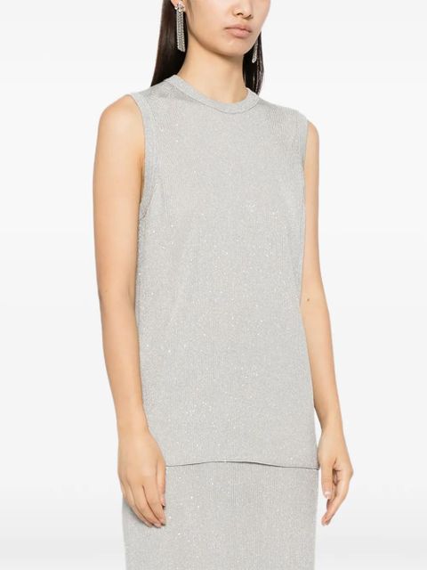 TOM FORD sequin-embellished ribbed tank top - Grey - zdjęcie produktu nr 2