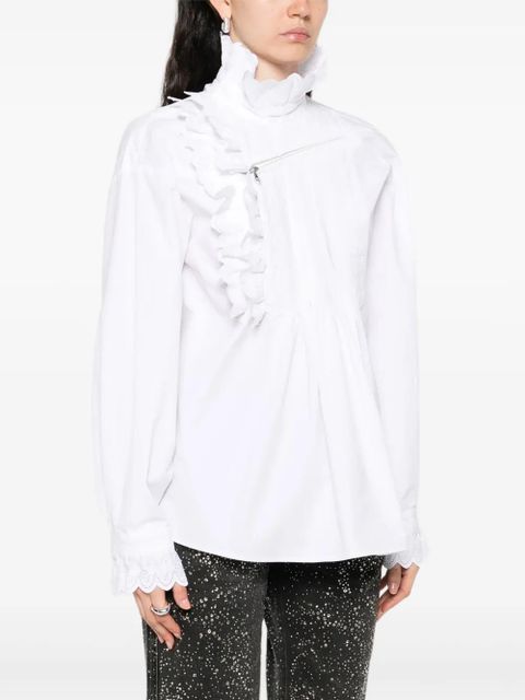 Coperni ruffled pleated shirt - White