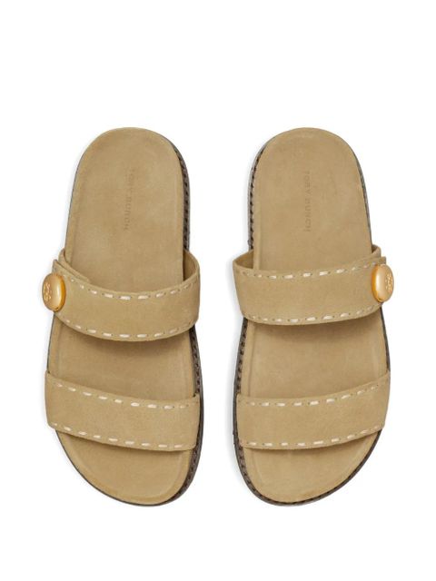 Tory Burch button strap slide sandal - Neutrals