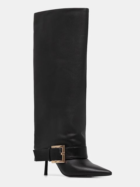 Answear.LAB kozaki skórzane kolor czarny na szpilce