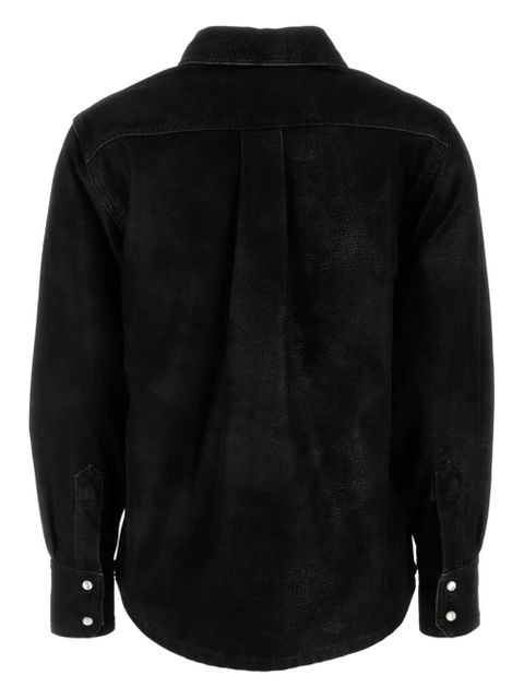 MARANT ÉTOILE Delcia leather-texture flap-pocket shirt - Black - zdjęcie produktu nr 2