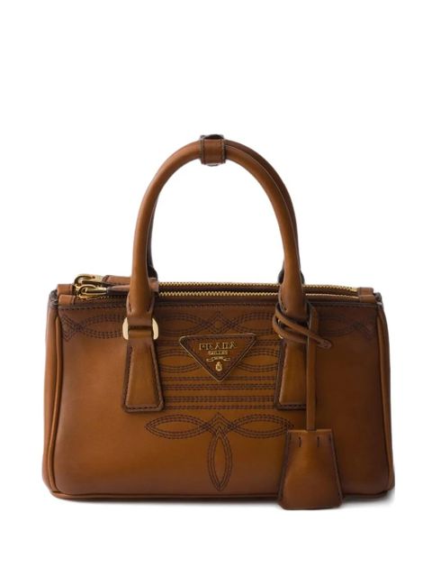Prada mini Galleria leather tote bag - Brown - zdjęcie produktu nr 1