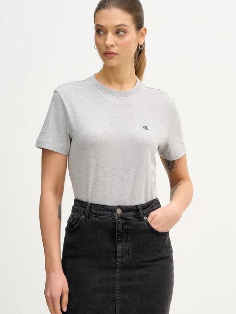 Calvin Klein Jeans t-shirt bawełniany damski kolor szary LV047B224G - zdjęcie produktu nr 1