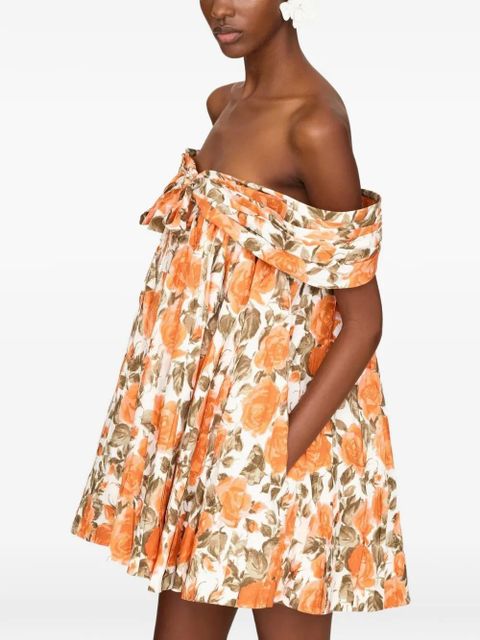 Chloé bow floral print dress - White