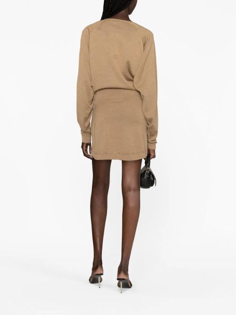 The Attico Hurely wrap minidress - Brown