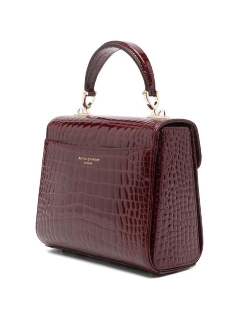 Aspinal Of London medium Mayfair crocrodile-embossed tote bag - Red - zdjęcie produktu nr 2