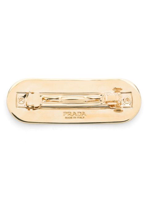 Prada logo-print hair clip - Gold