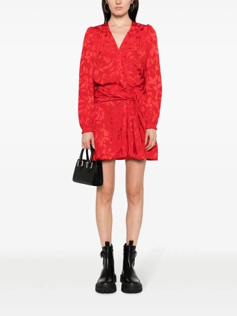 Zadig&Voltaire floral-jacquard wrap minidress - Red