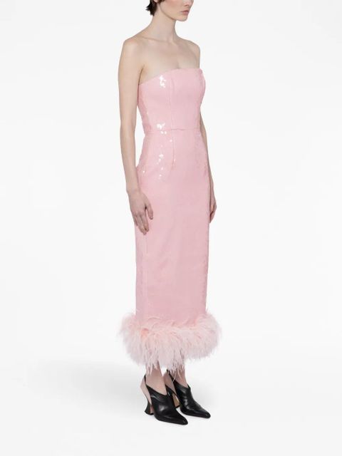 16Arlington Minelli sequin-embellished midi dress - Pink