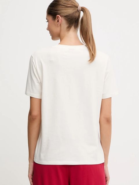 HUGO t-shirt lounge damski kolor beżowy 50555634