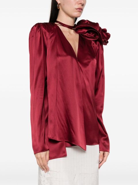 Magda Butrym silk flower blouse - Red - zdjęcie produktu nr 2