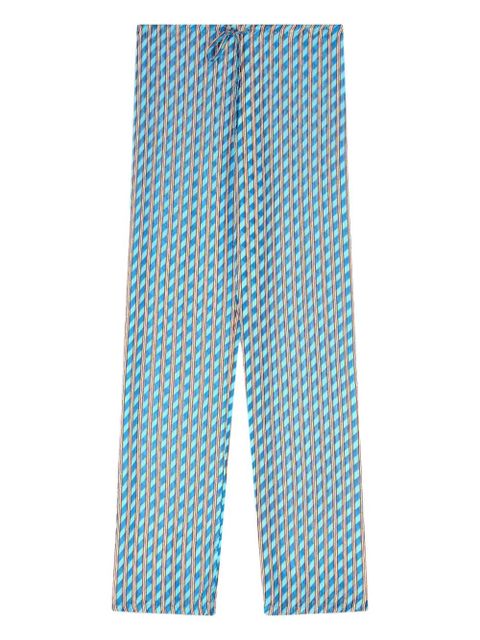 DRIES VAN NOTEN devoré elasticated trousers - Blue - zdjęcie produktu nr 1