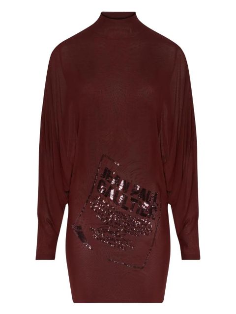 Jean Paul Gaultier sequin-embellished high-neck dress - Red - zdjęcie produktu nr 1