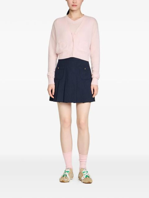 SANDRO V-neck cropped cardigan - Pink