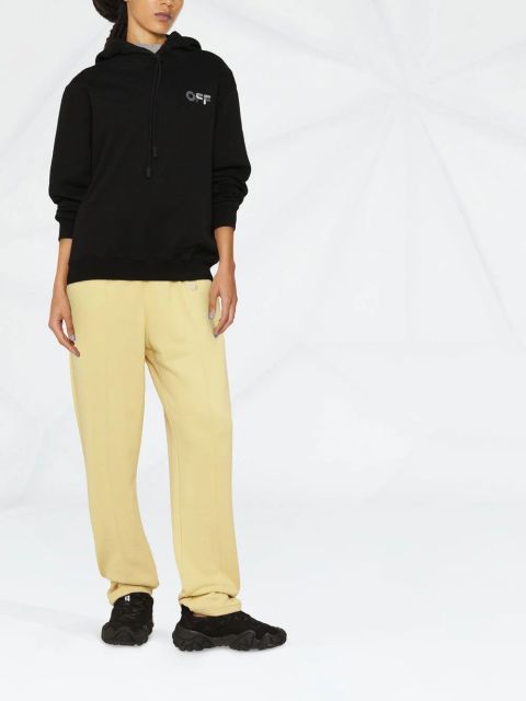 Off-White Arrow motif drawstring hoodie - Black