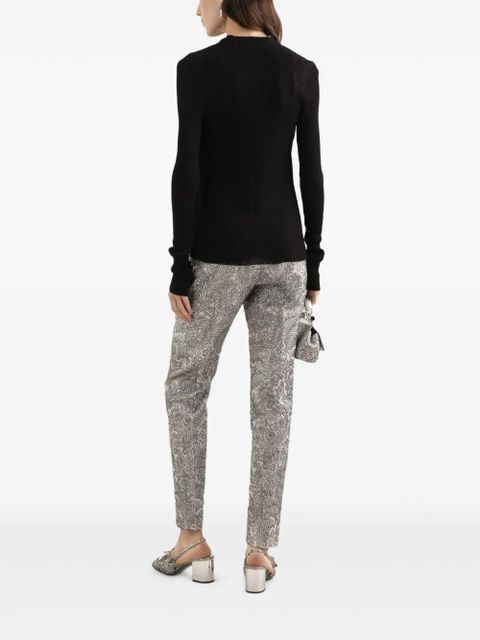 Dolce & Gabbana floral-jacquard trousers - Silver