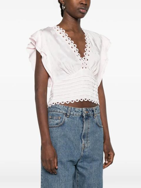 SANDRO Danna lace-detailtop - Pink