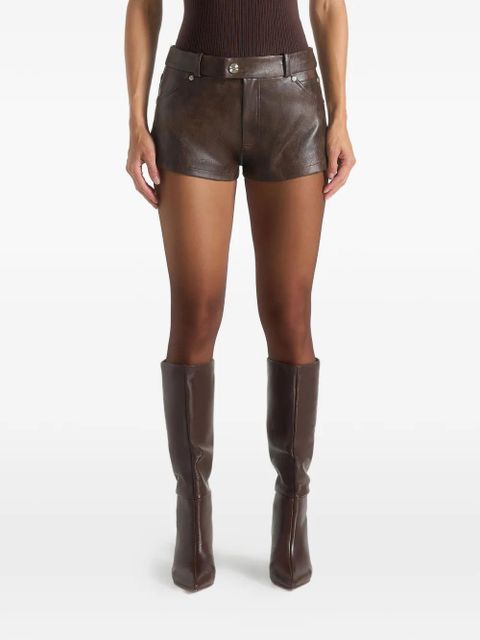 Manière De Voir Samia textured mini shorts - Brown