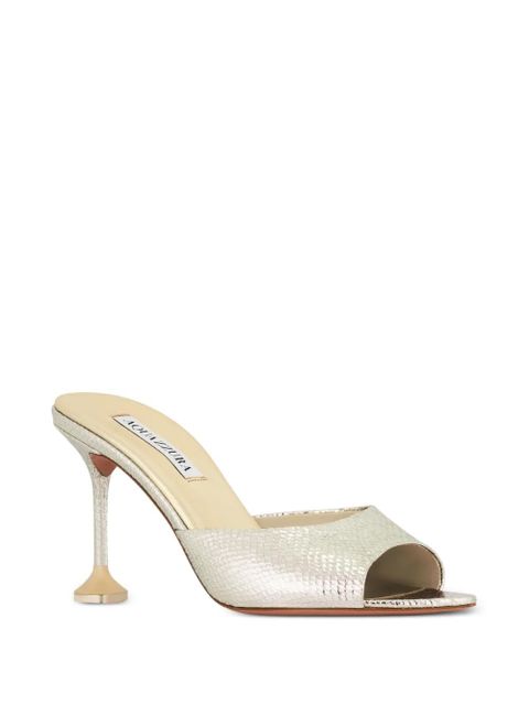 Aquazzura metallic leather open-toe mules - Neutrals - zdjęcie produktu nr 2