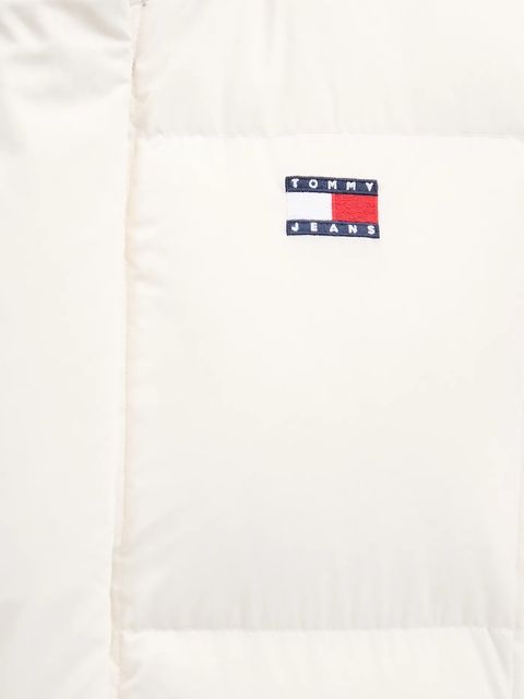 Tommy Jeans bezrękawnik puchowy kolor beżowy zimowy DW0DW21627