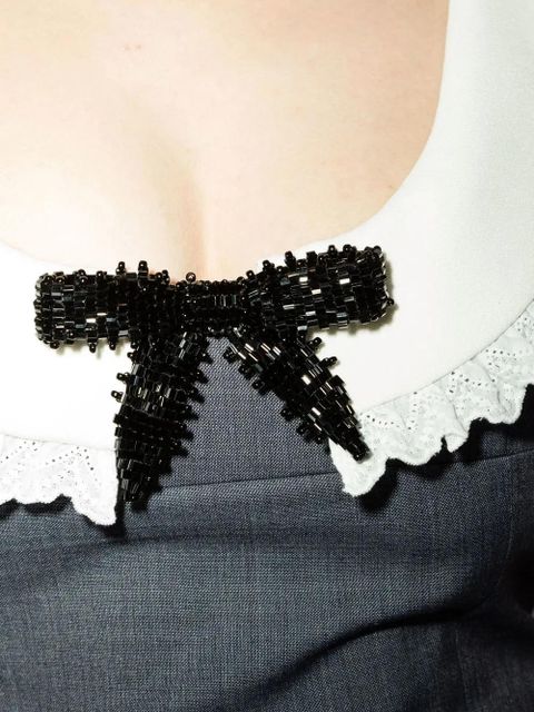 SHUSHU/TONG bow-detail sleeveless dress - Grey